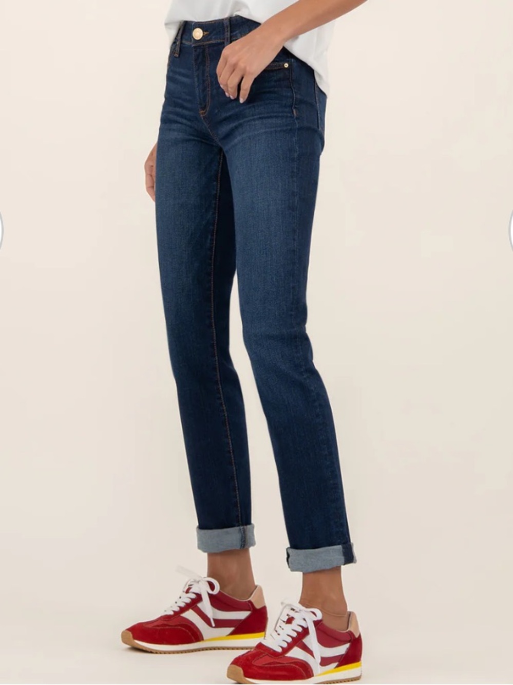 Kut From The Kloth Catherine Boyfriend Jeans Mid Rise Women Size 4 x 30 Stretch - Picture 3 of 14